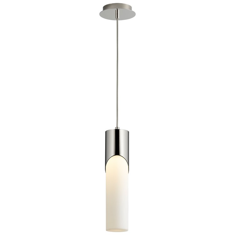Ellipse Single-Light Tall 3.5" Mini Pendant with Glass Shade - Polished Nickel - Image 2