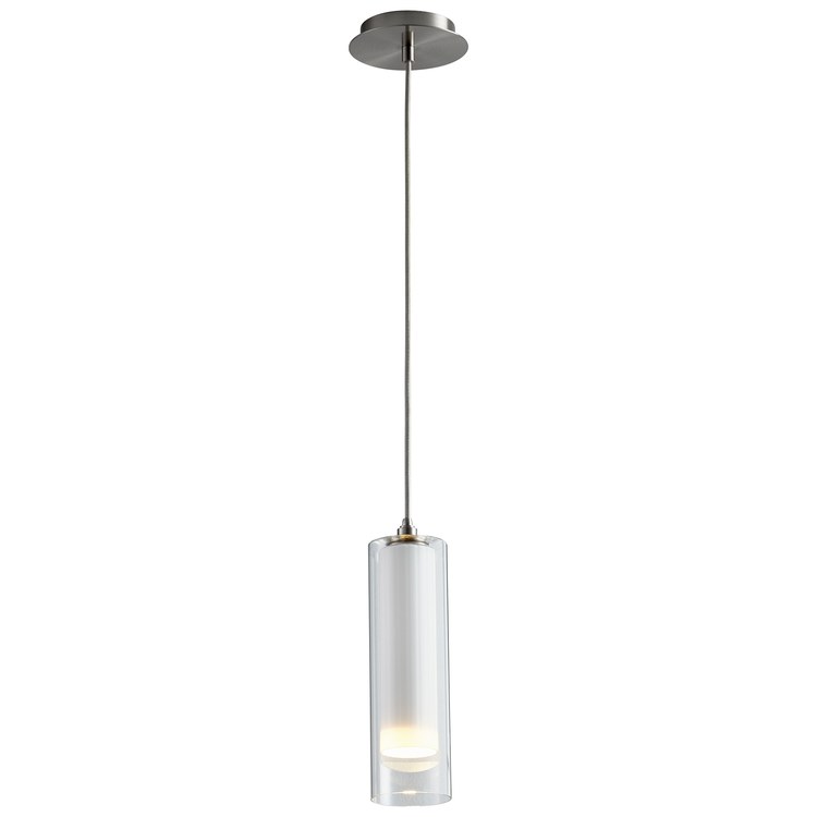 Gratis Single-Light Mini Pendant with Satin Opal Shade - Satin Nickel - Image 2