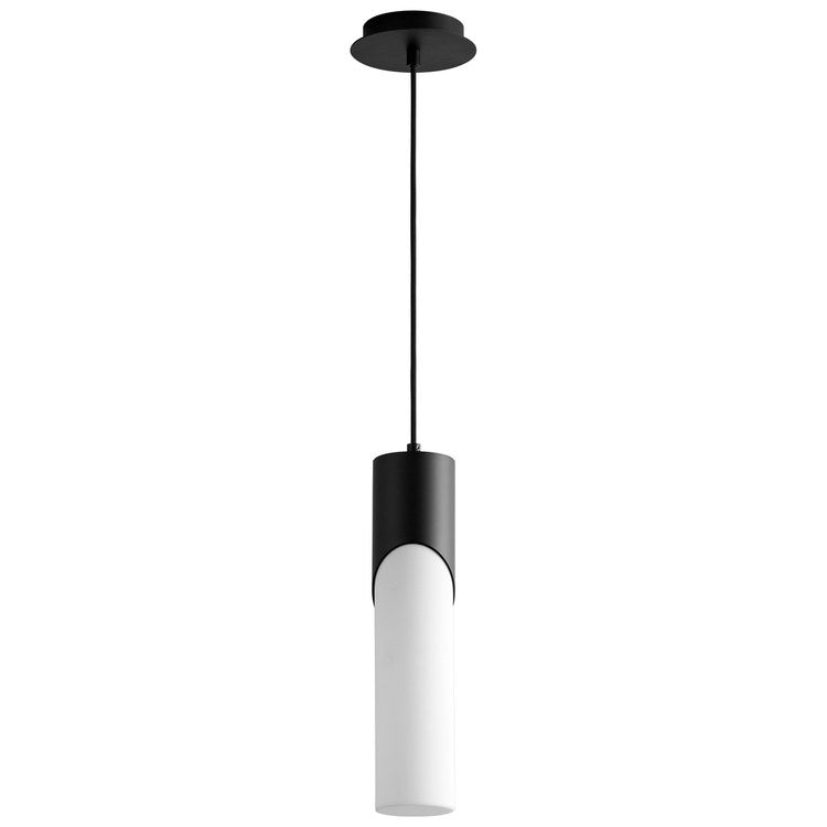 Ellipse Single-Light Tall 3.5" Mini Pendant with Acrylic Shade - Black - Image 1