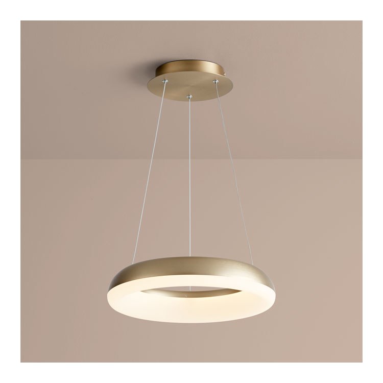 Roswell Single-Light LED 16" Pendant - Aged Brass - Image 1