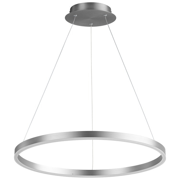 Circulo Single-Light 24" Pendant - Satin Nickel - Image 1