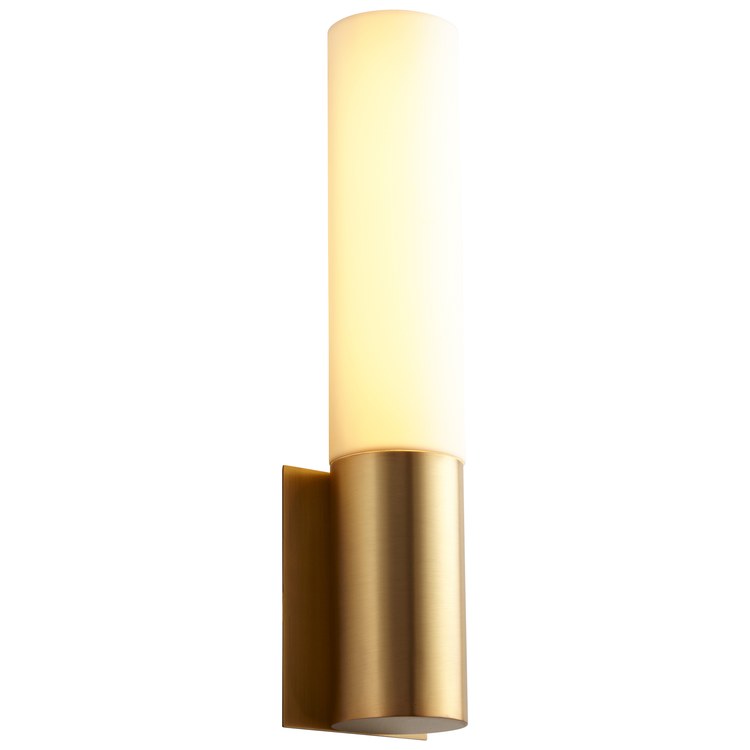 Magnum Single-Light LED Wall Sconce with Acrylic Shade - Aged Brass - Image 2