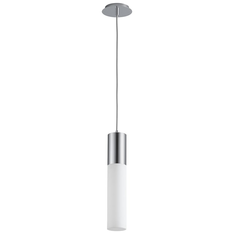 Magnum Single-Light Pendant with Acrylic Shade – Polished Chrome
