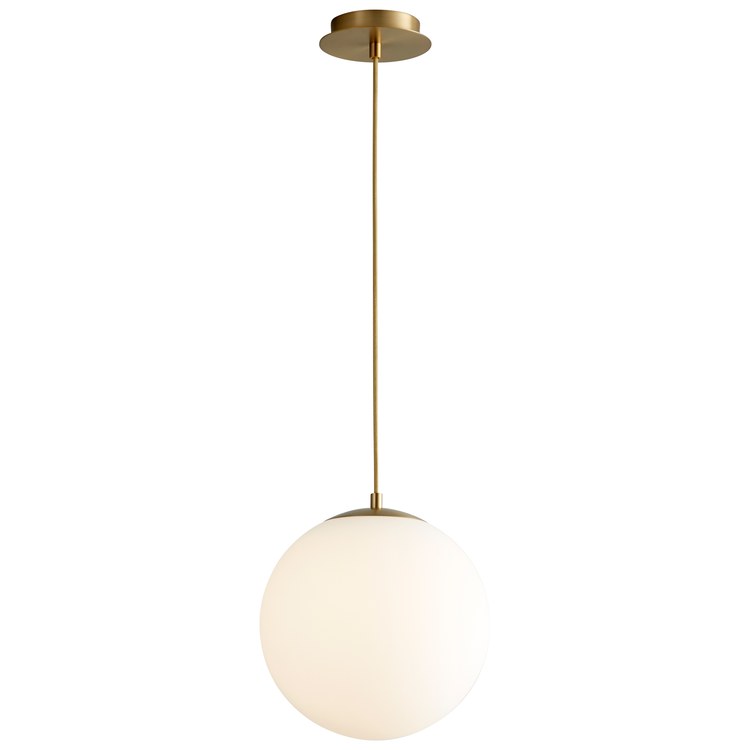 Luna Single-Light 12" Globe Pendant - Aged Brass - Image 2