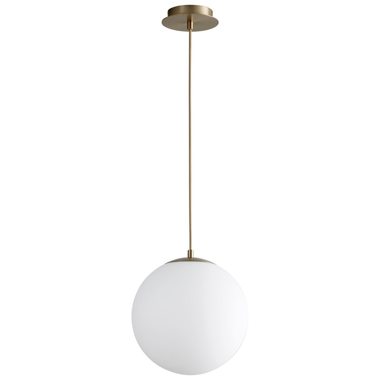 Luna Single-Light 12" Globe Pendant - Aged Brass - Image 1