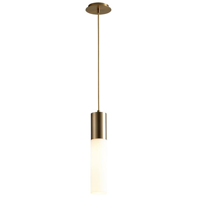 Magnum Single-Light Pendant with Glass Shade - Aged Brass - Image 2