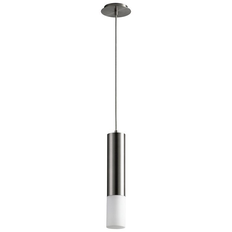 Opus Single-Light LED Mini Pendant with Glass Shade – Satin Nickel