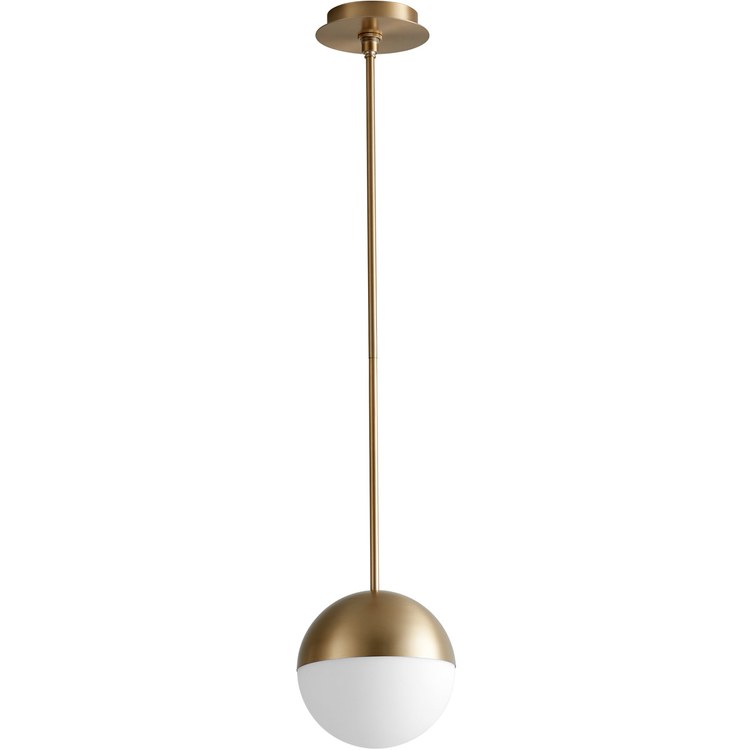 Mondo Single-Light 8" Globe Pendant - Satin Nickel - Image 1