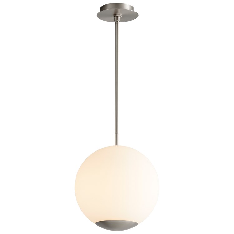 Terra Single-Light 12" LED Globe Pendant - Satin Nickel - Image 2