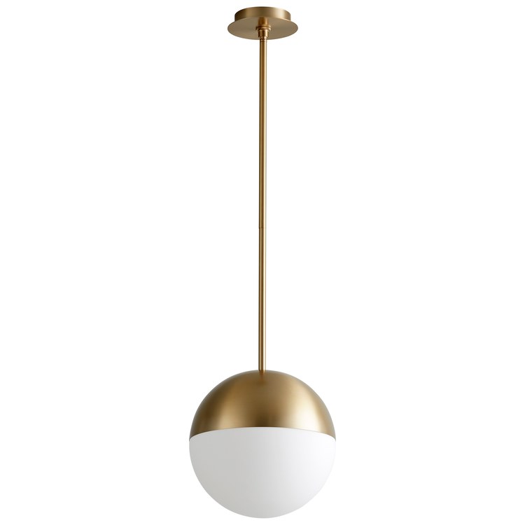 Mondo Single-Light 12" Globe Pendant - Aged Brass - Image 1