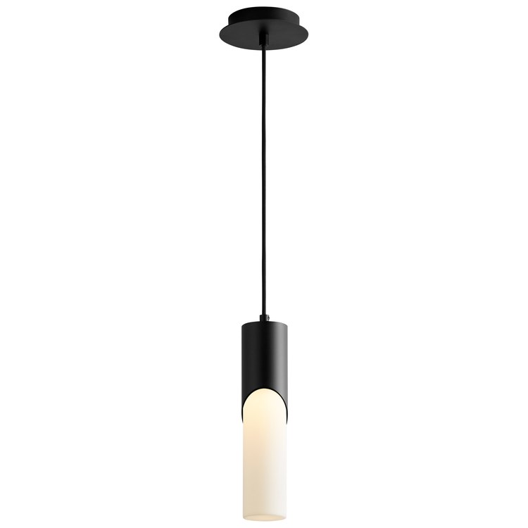 Ellipse Single-Light Tall 2.75" Mini Pendant with Acrylic Shade - Black - Image 2