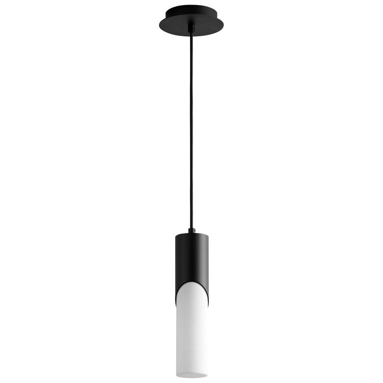 Ellipse Single-Light Tall 2.75″ Mini Pendant with Acrylic Shade – Black