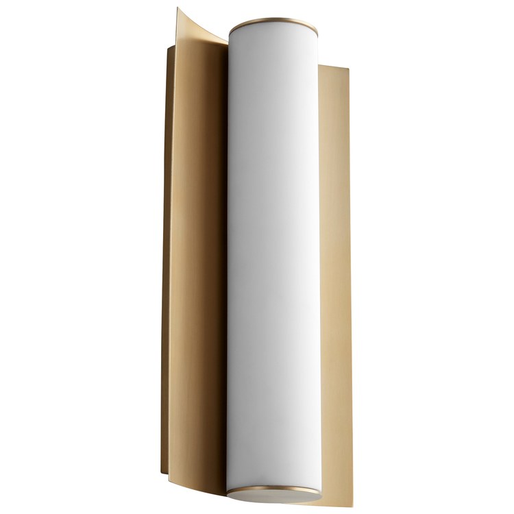 Wave Single-Light 13" LED Bathroom Wall Sconce - Aged Brass - Image 1
