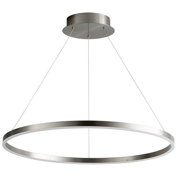 Circulo Single-Light 32" Pendant - Satin Nickel - Image 1