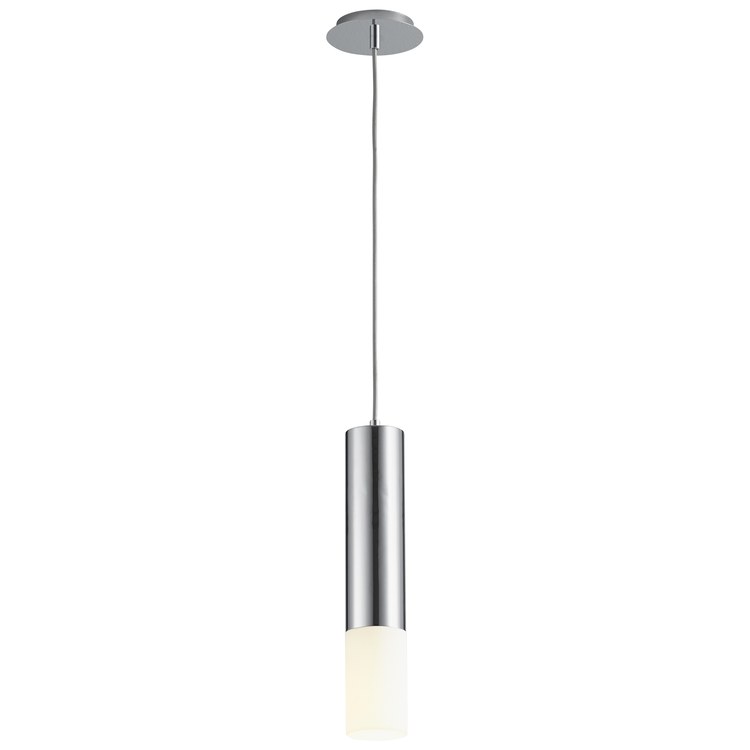 Opus Single-Light LED Mini Pendant with Acrylic Shade - Polished Chrome - Image 2
