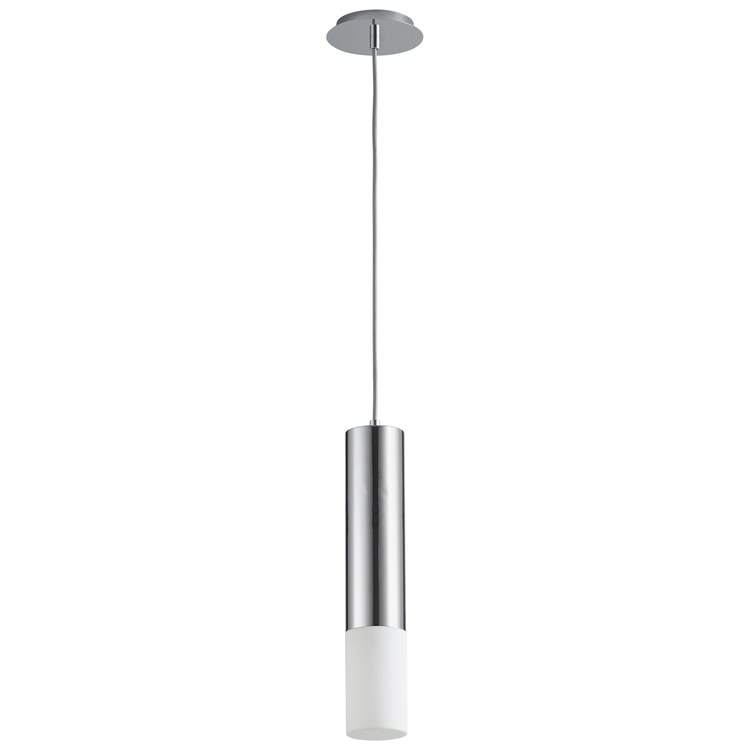 Opus Single-Light LED Mini Pendant with Acrylic Shade - Polished Chrome - Image 1