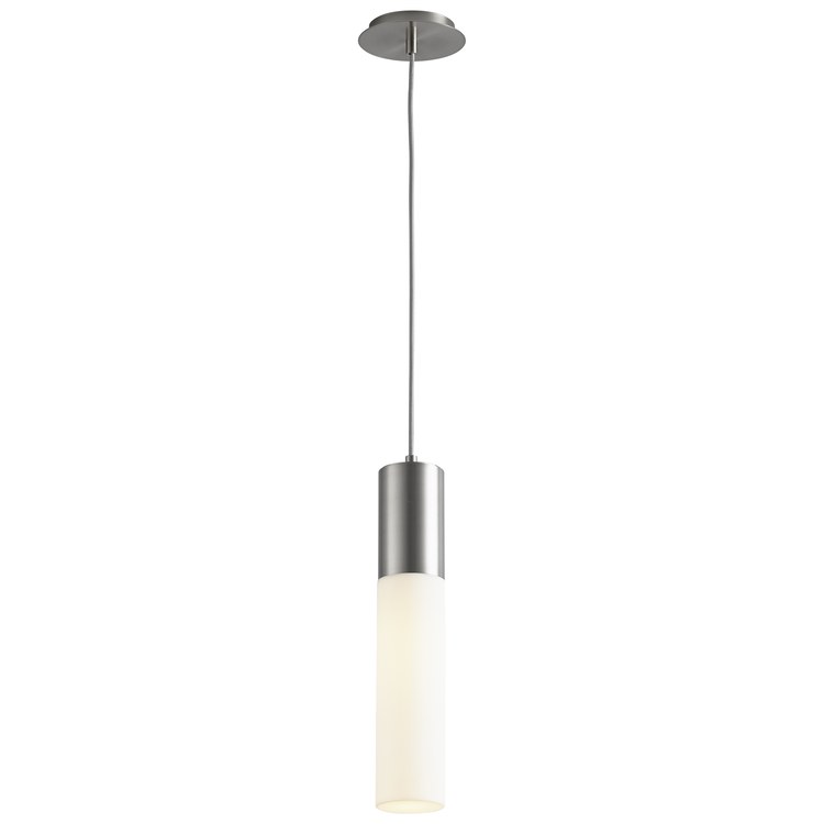 Magnum Single-Light Pendant with Acrylic Shade - Satin Nickel - Image 2
