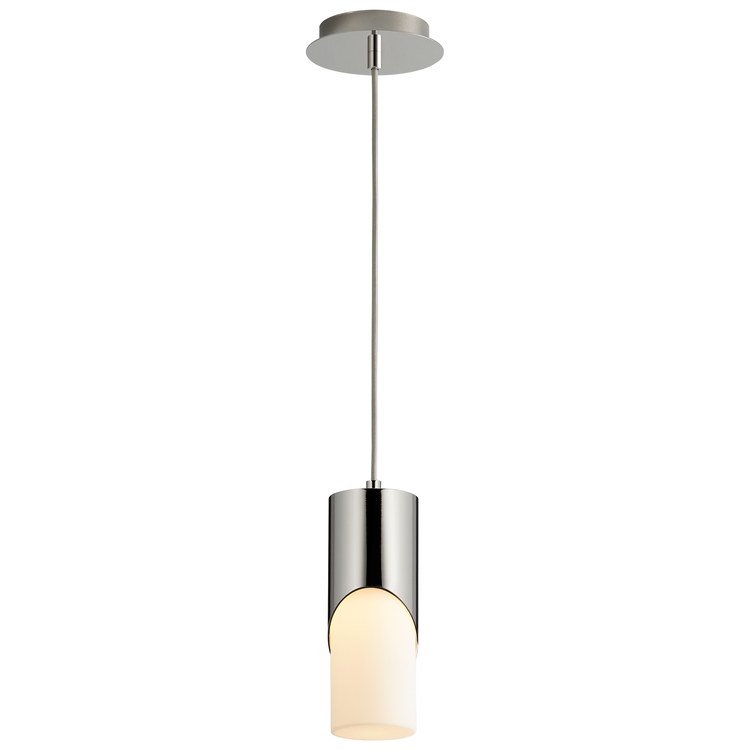 Ellipse Single-Light Short 3.5" Mini Pendant with Glass Shade - Polished Nickel - Image 2