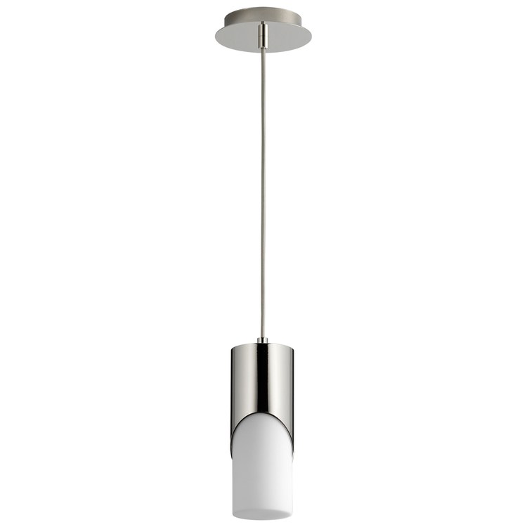Ellipse Single-Light Short 3.5" Mini Pendant with Glass Shade - Polished Nickel - Image 1