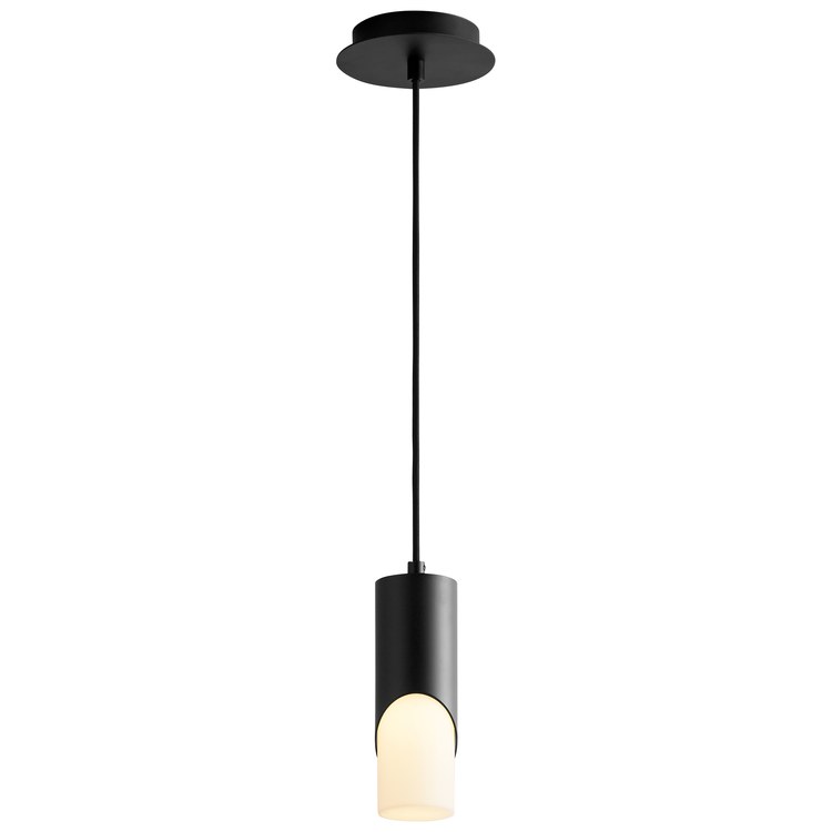 Ellipse Single-Light Short 2.75" Mini Pendant with Glass Shade - Black - Image 2