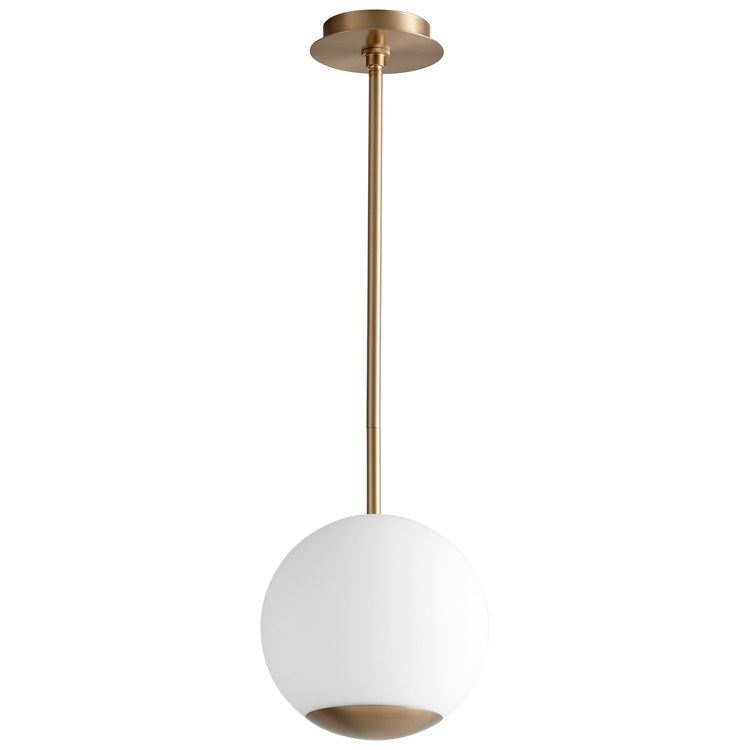 Terra Single-Light 10" LED Globe Pendant - Aged Brass - Image 1