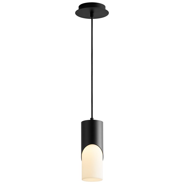 Ellipse Single-Light Short 3.5" Mini Pendant with Acrylic Shade - Black - Image 2