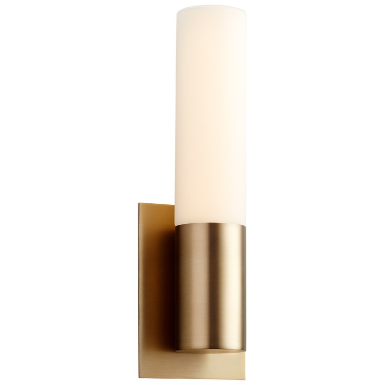 Magneta Single-Light LED Wall Sconce with Glass Shade - Aged Brass - Image 2