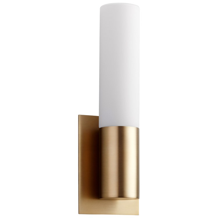 Magneta Single-Light LED Wall Sconce with Glass Shade - Aged Brass - Image 1