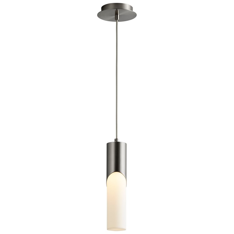 Ellipse Single-Light Tall 2.75" Mini Pendant with Acrylic Shade - Satin Nickel - Image 2