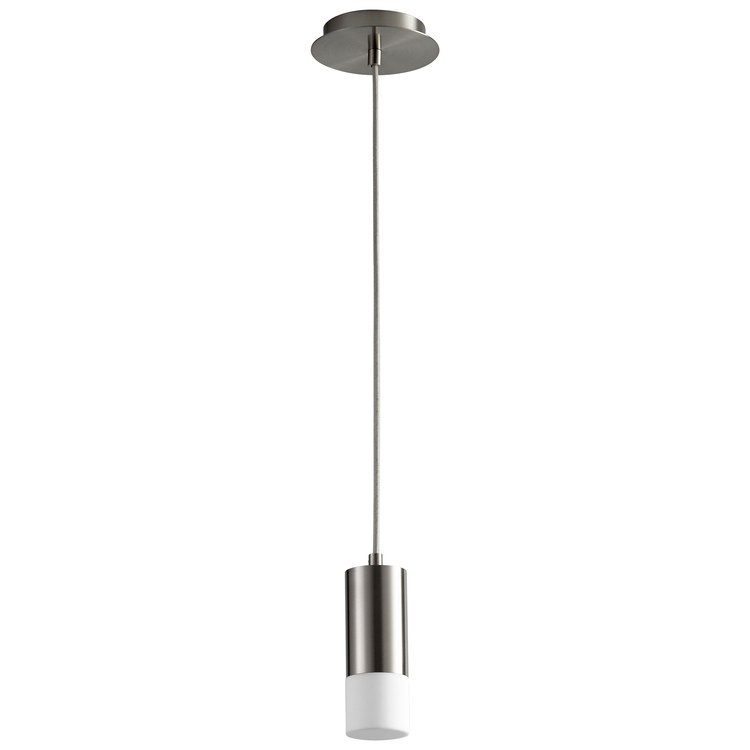 Magneta Single-Light LED Mini Pendant with Acrylic Shade - Satin Nickel - Image 1
