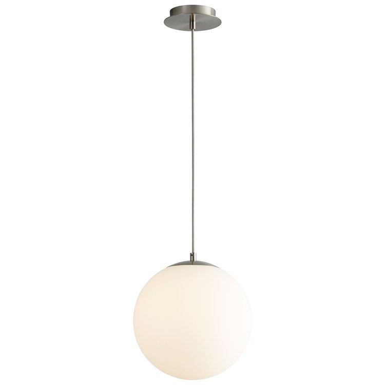 Luna Single-Light 12" Globe Pendant - Satin Nickel - Image 2