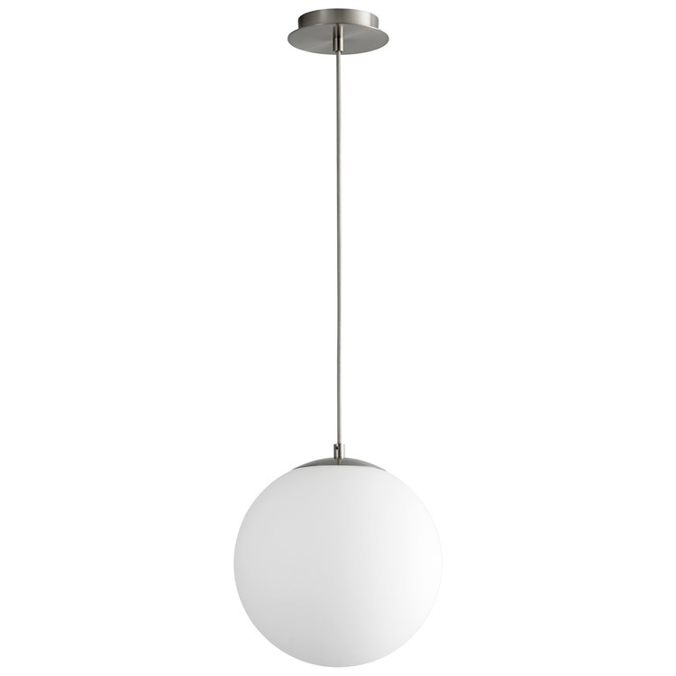 Luna Single-Light 12" Globe Pendant - Satin Nickel - Image 1