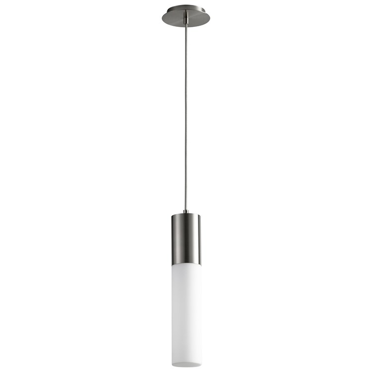Magnum Single-Light Pendant with Glass Shade - Satin Nickel - Image 1