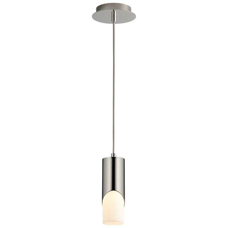 Ellipse Single-Light Short 2.75" Mini Pendant with Glass Shade - Polished Nickel - Image 2