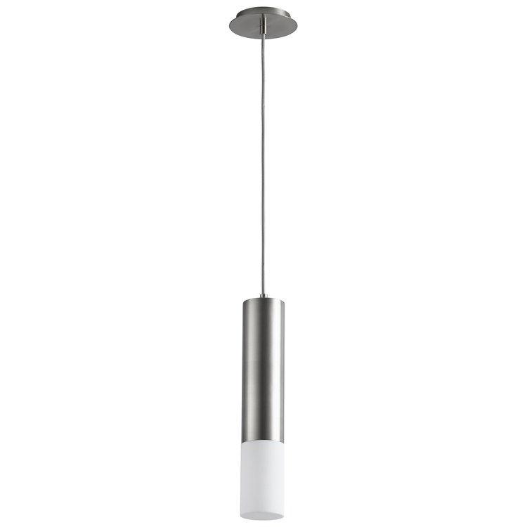 Opus Single-Light LED Mini Pendant with Acrylic Shade - Satin Nickel - Image 1