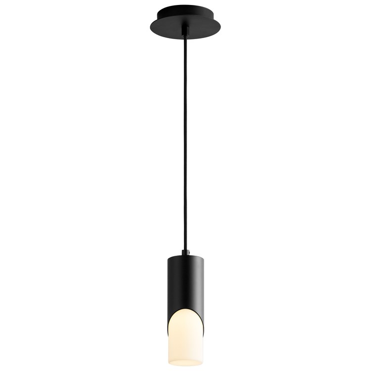 Ellipse Single-Light Short 2.75" Mini Pendant with Acrylic Shade - Black - Image 2