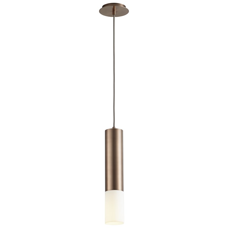 Opus Single-Light LED Mini Pendant with Acrylic Shade - Satin Copper - Image 2