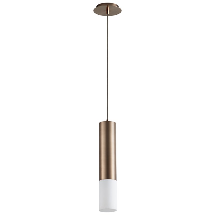 Opus Single-Light LED Mini Pendant with Acrylic Shade – Satin Copper
