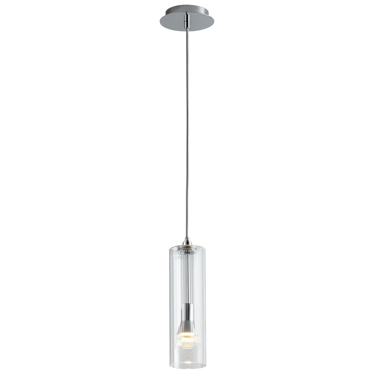 Gratis Single-Light Mini Pendant with Clear Glass Shade - Polished Chrome - Image 2