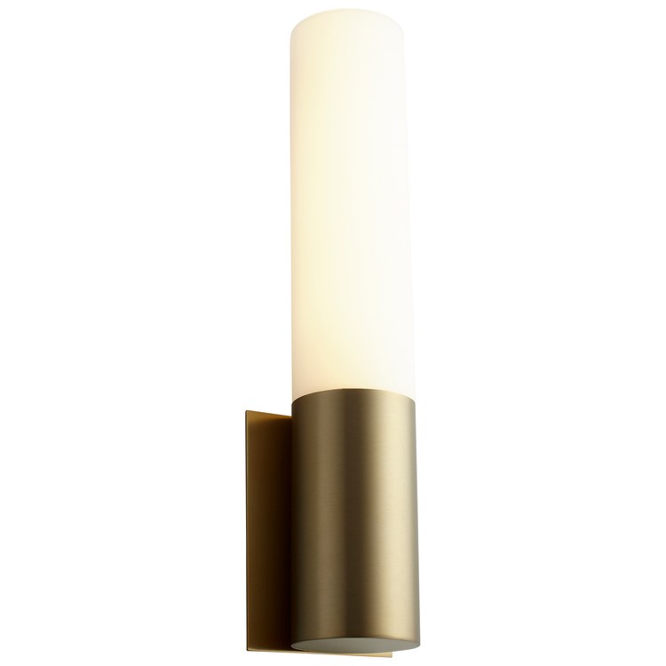 Magnum Single-Light LED Wall Sconce with Glass Shade - Aged Brass - Image 2