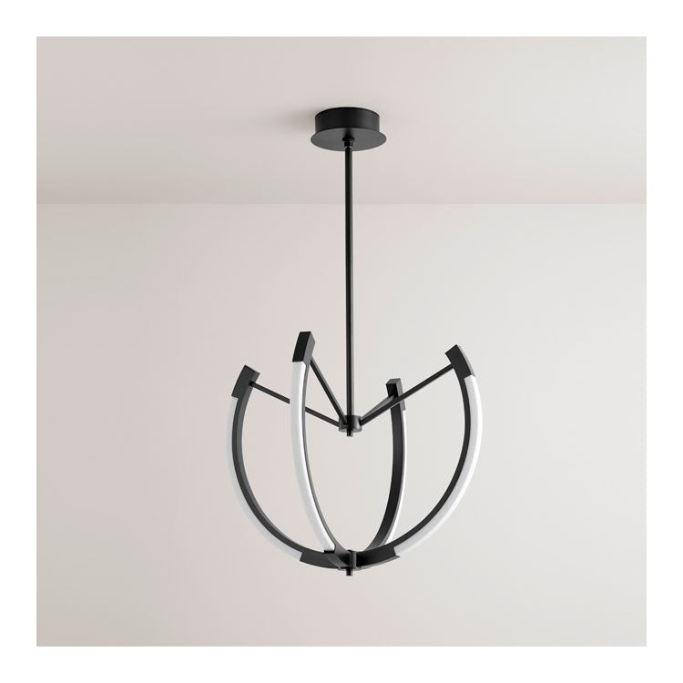 Utopia Four-Light 28″ LED Chandelier – Black