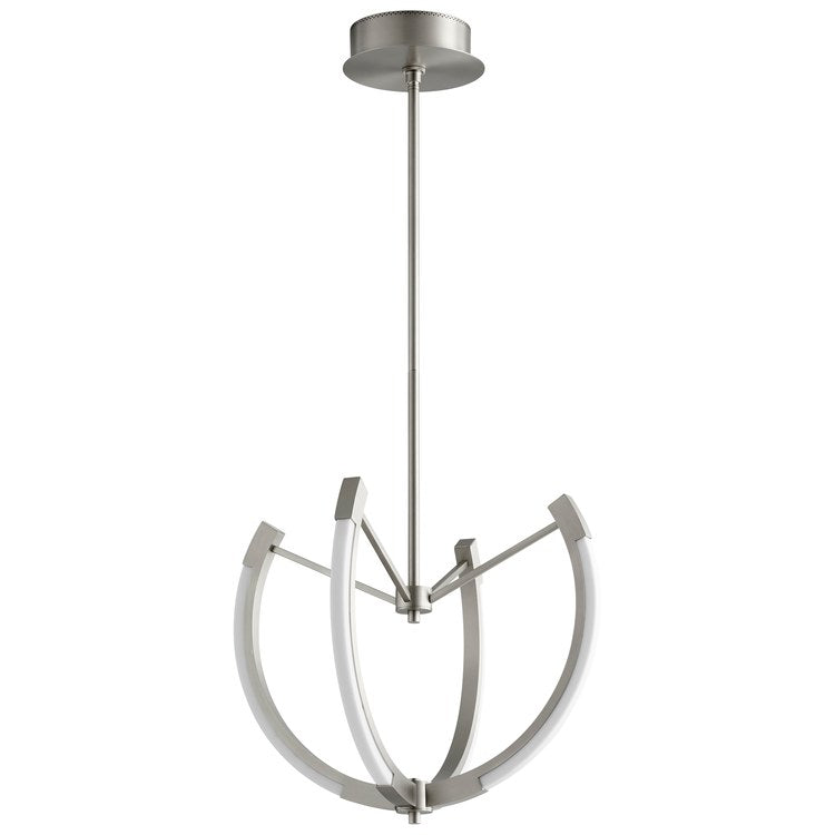 Utopia Four-Light 21″ LED Chandelier – Satin Nickel