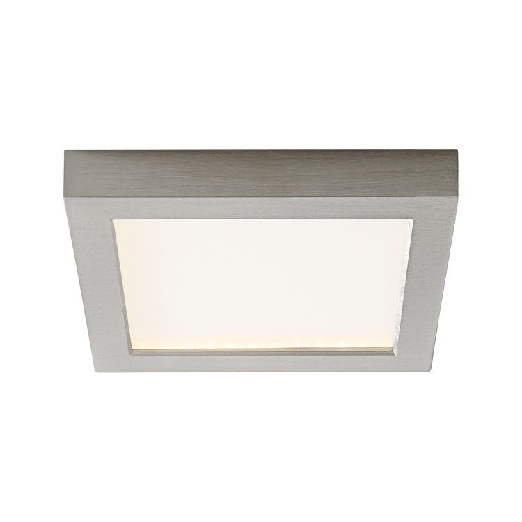 Altair Single-Light 7" LED Square Flush Mount Ceiling Fixture - Satin Nickel - Image 2