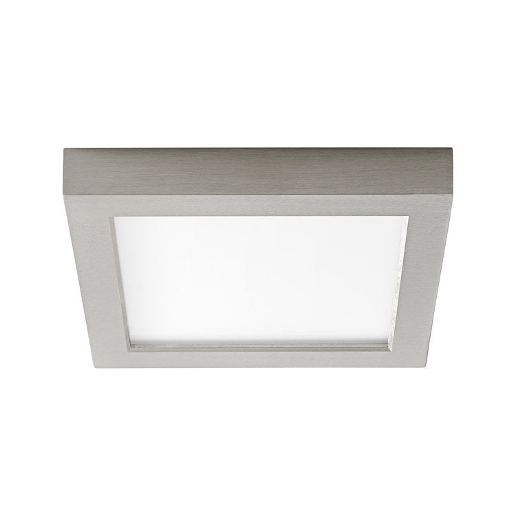 Altair Single-Light 7″ LED Square Flush Mount Ceiling Fixture – Satin Nickel