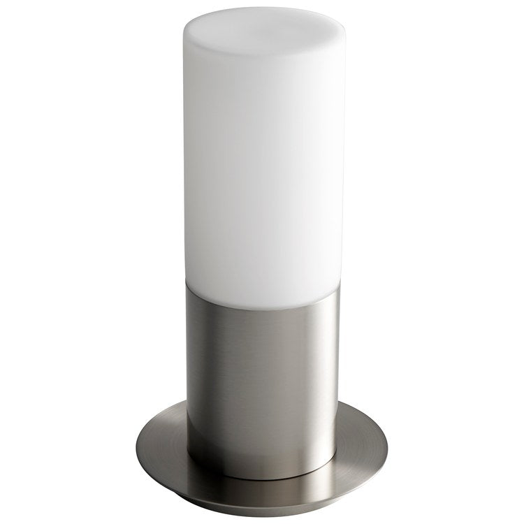 Pilar Single-Light Large LED Flush Mount Ceiling Fixture with Glass Shade - Satin Nickel - Image 1