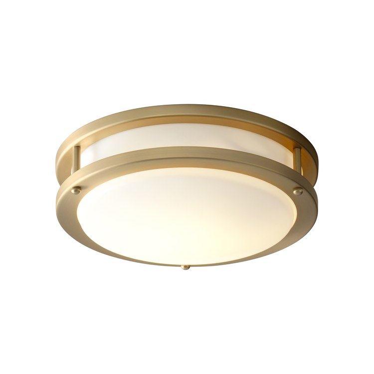 Oracle Single-Light LED 10.5" Flush Mount Ceiling Fixture - Aged Brass - Image 2