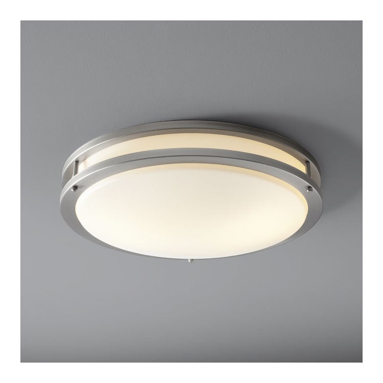 Oracle Two-Light LED Flush Mount Ceiling Fixture - Satin Nickel - Image 1