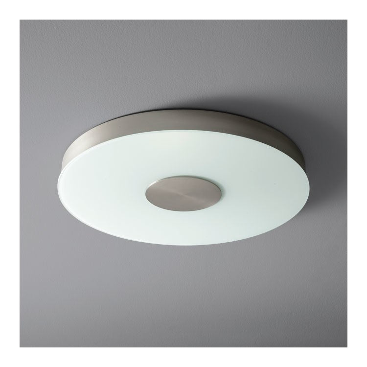 Dione Single-Light 21" Flush Mount Ceiling Fixture - Satin Nickel - Image 1