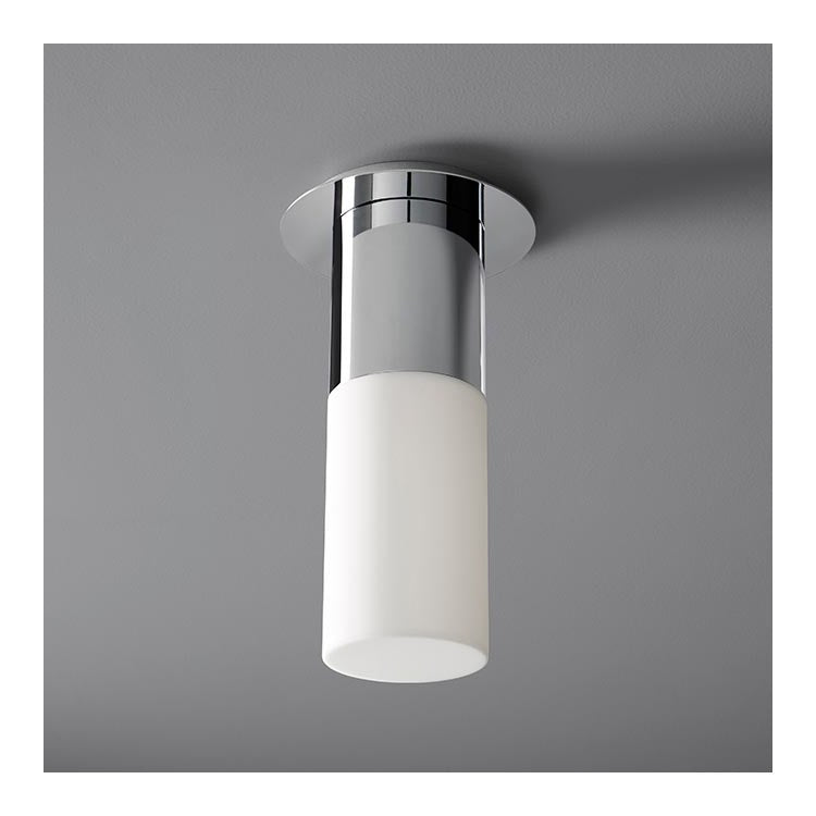 Pilar Single-Light Large LED Flush Mount Ceiling Fixture with Acrylic Shade - Polished Chrome - Image 1