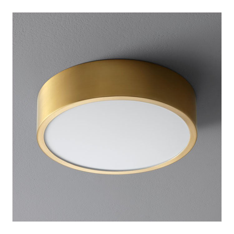 Peepers Single-Light 10" Flush Mount Ceiling Fixture - Aged Brass - Image 1